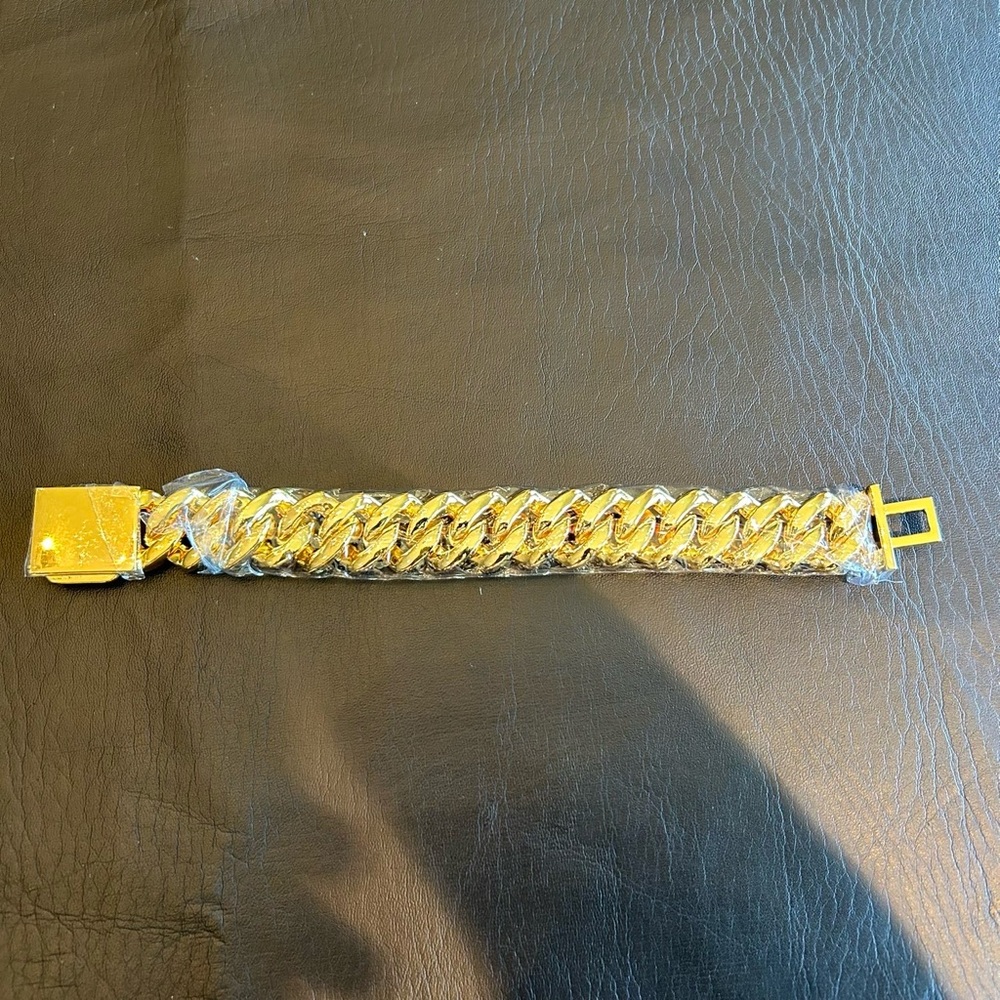 Brand New 20mm 3 Row Cuban Bracelet Gold 7–7.25 Inch Moissanite VVS1 Passes Test - Picture 8 of 9